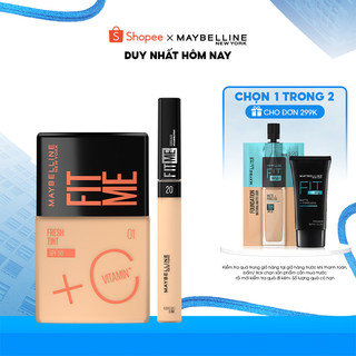 Bộ Nền Tint C Tươi Mướt Chống Nắng Fit Me Fresh Tint 30ml và Kem Che Khuyết Điểm Maybelline New York 6.8ml
