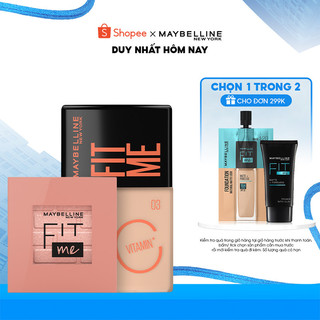 Bộ Nền Tint C Tươi Mướt Chống Nắng Fit Me Fresh Tint 30ml và Phấn má hồng chuẩn màu Fit Me Mono Blush 4.5g