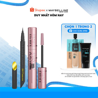  Mascara Sky High Tơi Dài Mi Waterproof và Bút Kẻ Mắt Nước Siêu Sắc Mảnh Maybelline New York