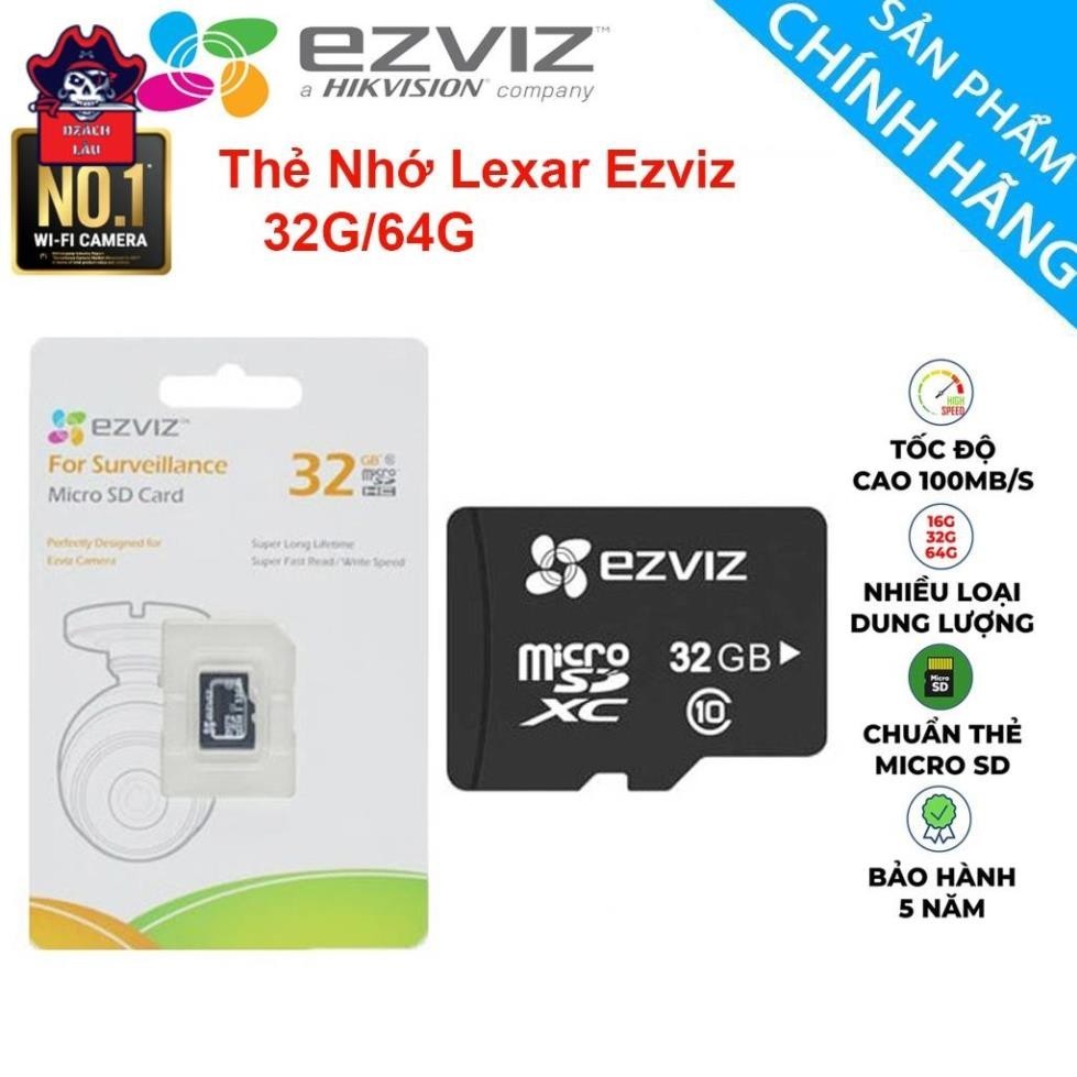 Thẻ Nhớ EZVIZ 32G/64G Class 10 Chuyên Dùng Cho Camera, Máy Ảnh, Smartphone, Các Thiết Bị Điện Tử. Bảo Hành 24 Tháng