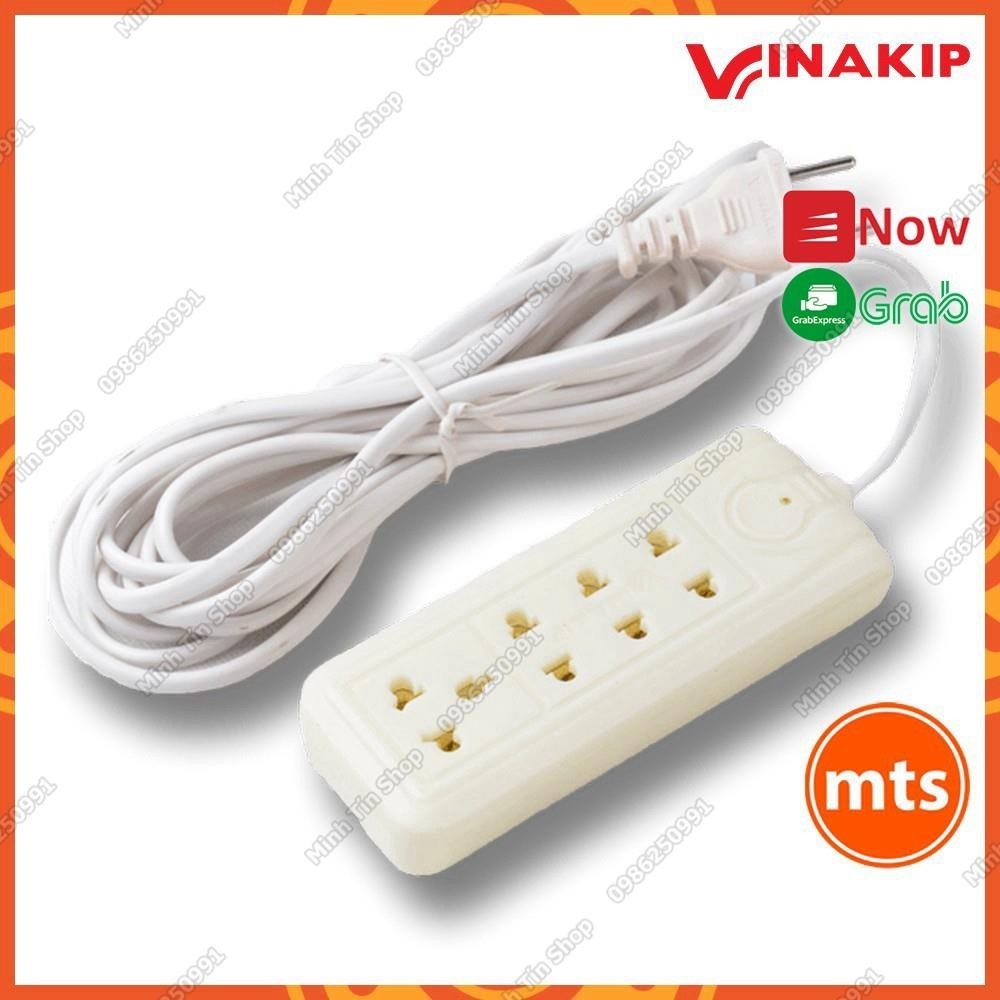 Ổ Cắm Điện Vinakip 4 Ngả Đa Năng Liền Dây 5m và 3m 2 chạc và 3 chạc Kiểu 15A/250V - Minh Tín Shop