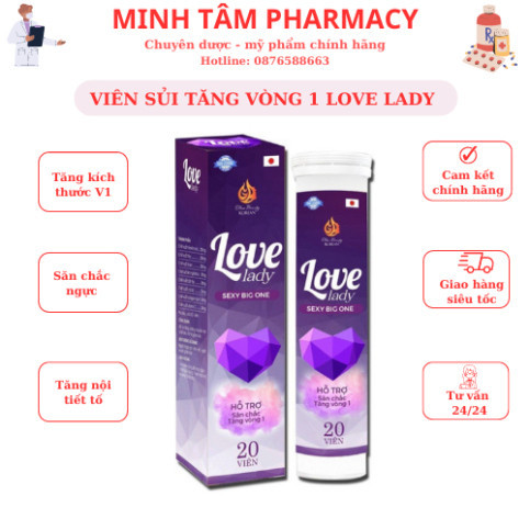 Viên sủi Sexy Big One tăng kích thước vòng 1, nở ngực, săn chắc ngực, tăng nội tiết tố nữ - 20 viên TRẮNG DA