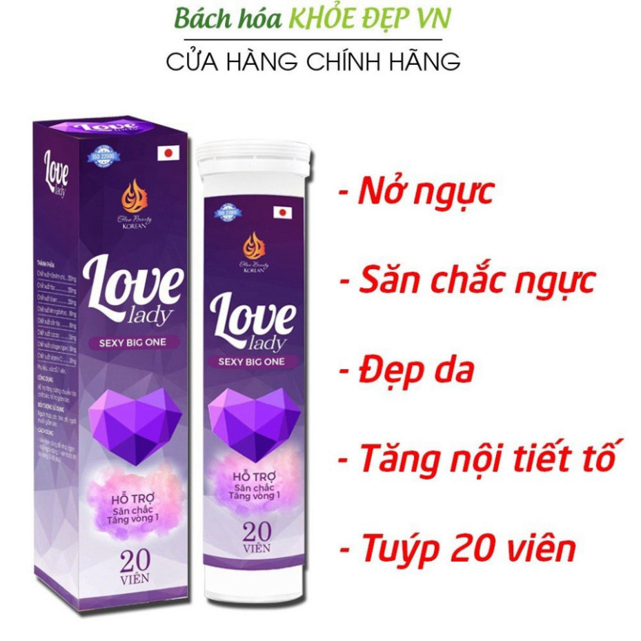 Viên sủi Sexy Big One tăng kích thước vòng 1, nở ngực, săn chắc ngực, tăng nội tiết tố nữ - 20 viên TRẮNG DA