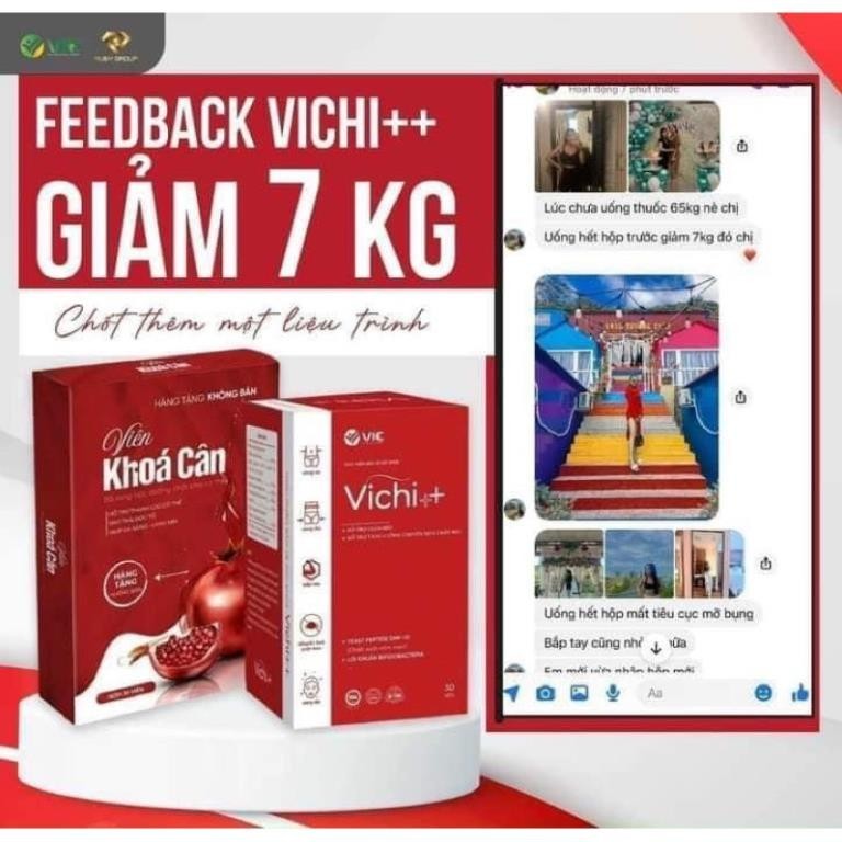 Chính Hãng Giảm Cân Siêu Mạnh VICHI++ tặng kèm 30viên khoá cân -Giảm Nhanh