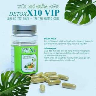 Chính Hãng Viên uống giảm cân Detox X10 ,Thải mỡ ban đêm Hộp 55viên