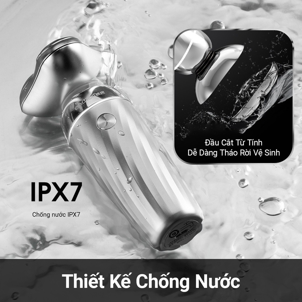 Máy cạo râu Enchen Silver X7 hệ thống EMS thông minh chống nước  IPX7 chính hãng - Minh Tín Shop