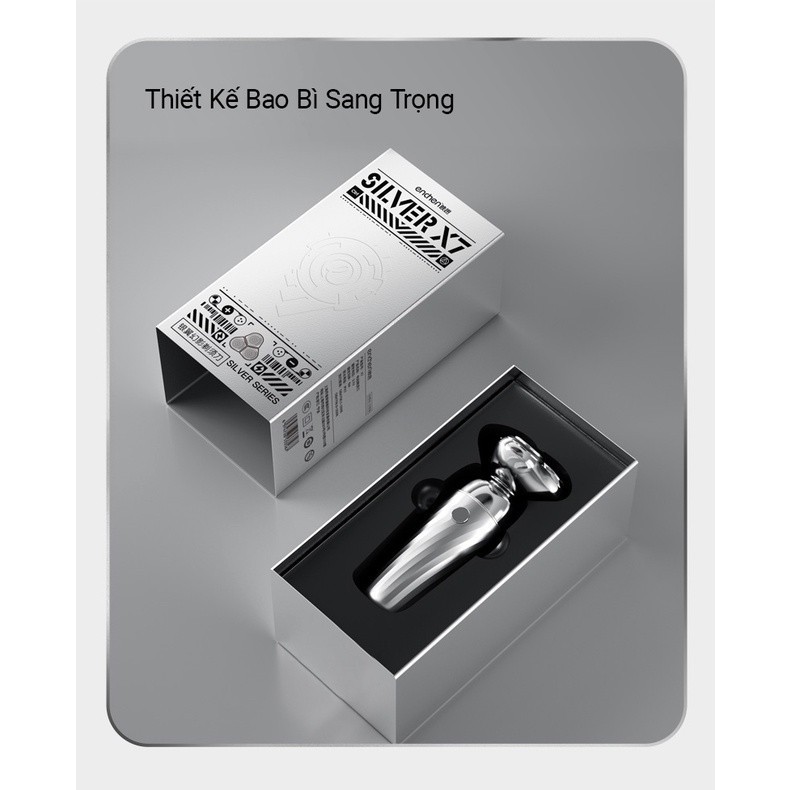 Máy cạo râu Enchen Silver X7 hệ thống EMS thông minh chống nước  IPX7 chính hãng - Minh Tín Shop