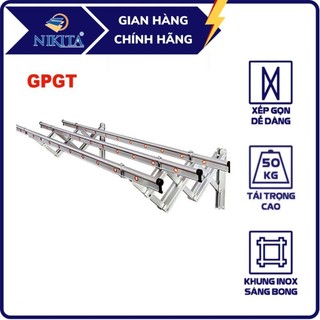 Giàn phơi thông minh nhôm gắn tường - Dài 2M - 3 thanh phơi - NIKITA