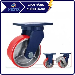 Bánh xe tải nặng càng thép 10mm - Lõi thép - bánh PU