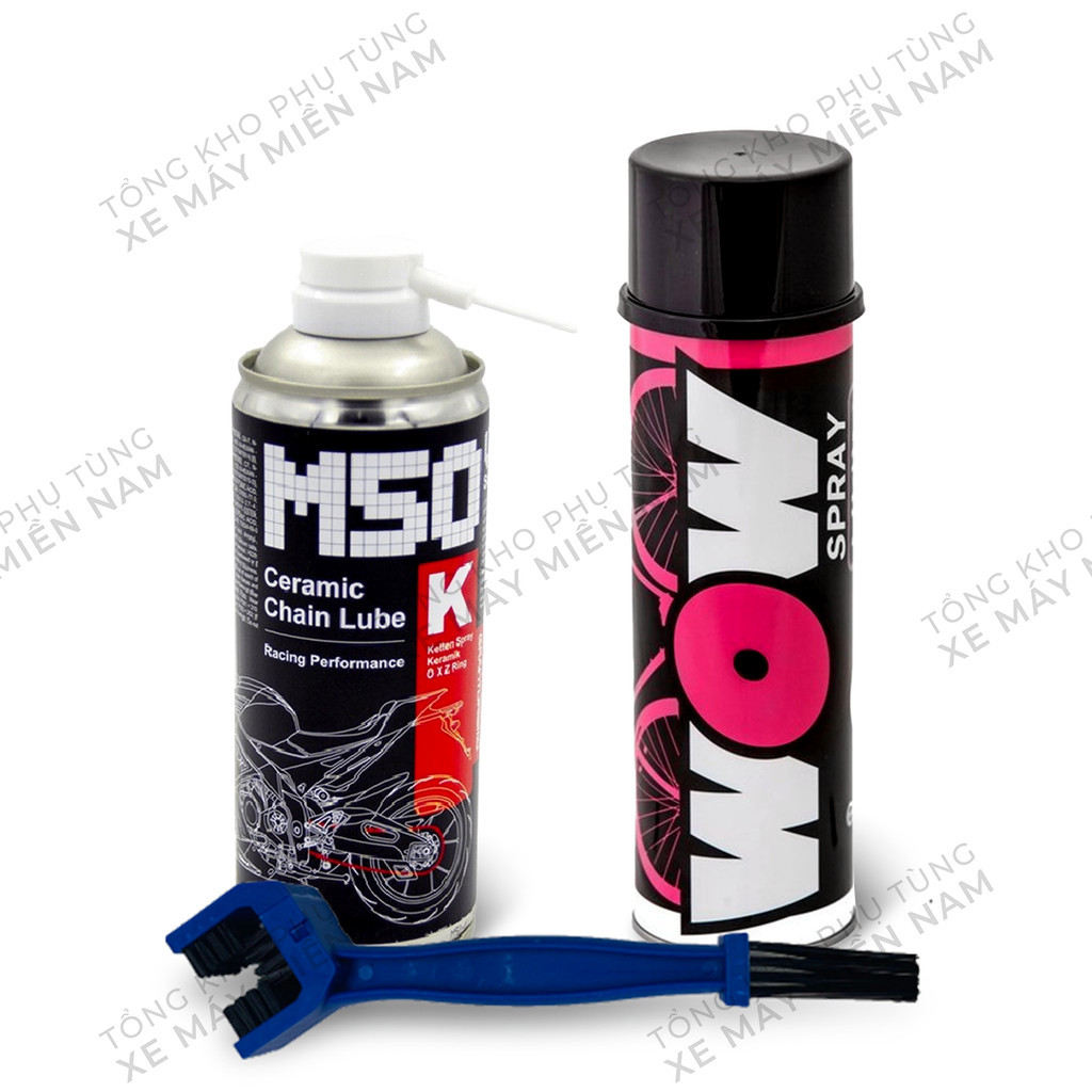 Combo dưỡng sên Voltronic M50 400ml + vệ sinh sên Wow 600ml hàng  tặng bàn chải chà sên