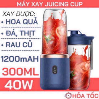 Máy xay sinh tố Juicing Cup 300ml 6 lưỡi, cầm tay, pin sạc USB, xay hoa quả tiện lợi
