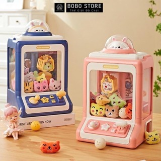 Máy gắp thú bông mini thiết kế đẹp có đèn nhạc , Máy gắp thú mini kèm 10 thú bông , bóng đồ chơi cho bé Bobo Store
