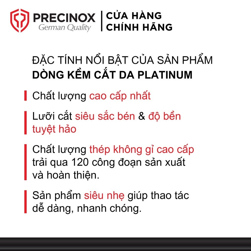 [Mã FRANCIA50 giảm 50% đơn 0] Kềm Inox cắt da Precinox - G503, 2 lưỡi gà, Jaw 16