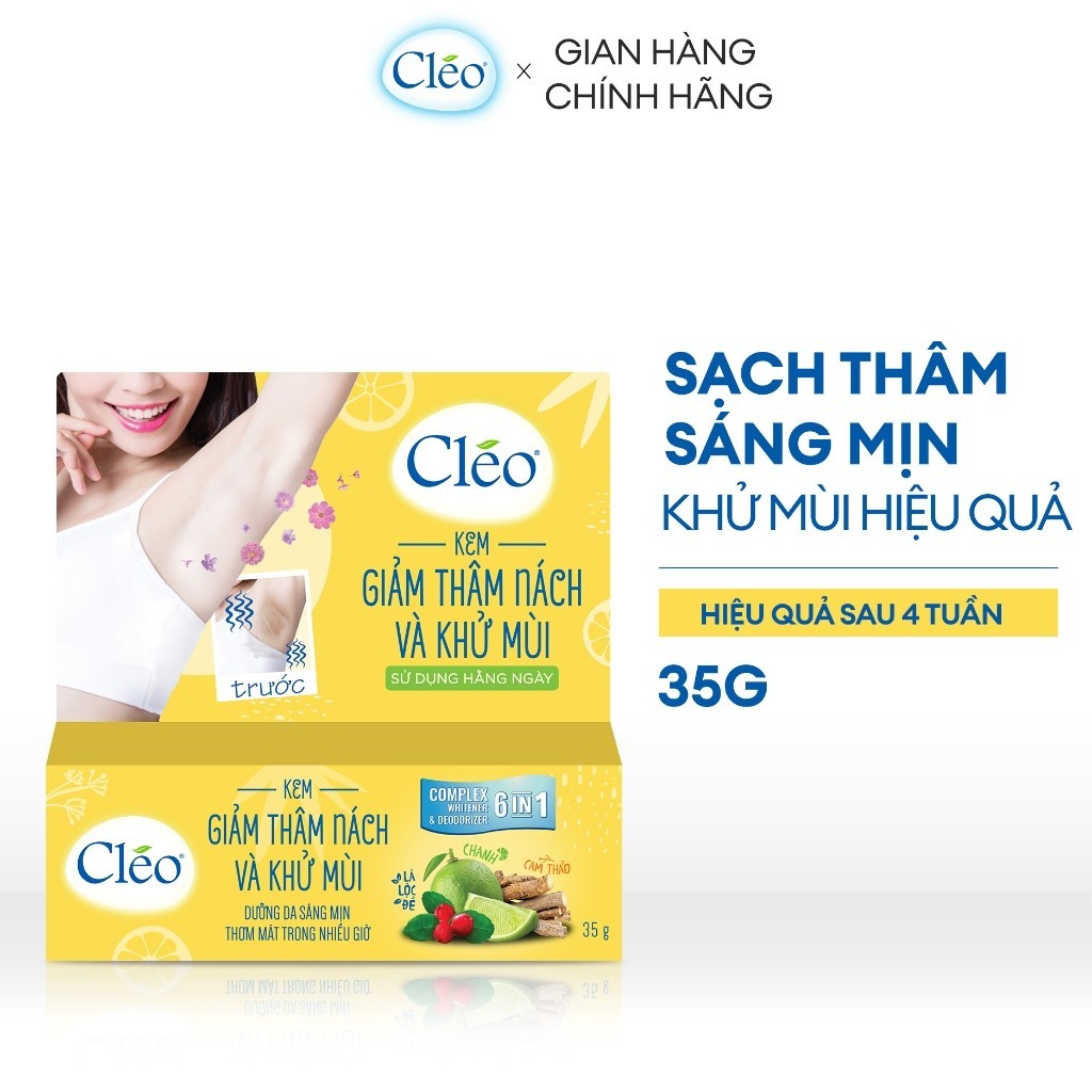 Kem giảm thâm nách và khử mùi Cléo 35g dưỡng da sáng mịn 6 trong 1