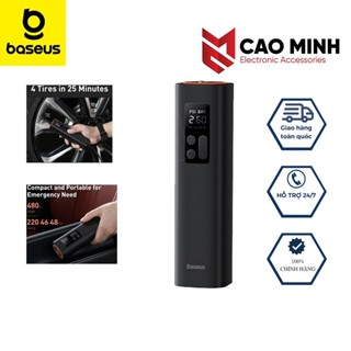 Máy bơm lốp ô tô xe hơi Baseus BS-CG003 đa năng, nhỏ gọn, đồng hồ đo áp suất - Cao Minh Plus