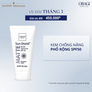 Kem Chống Nắng Phổ Rộng Obagi Sun Shield Matte Broad Spectrum SPF50 28g