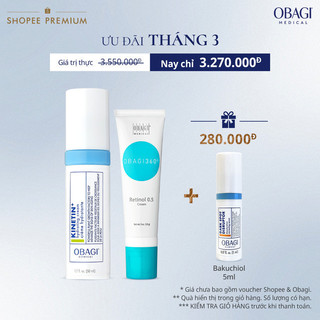 Bộ đôi Kem chống lão hóa Obagi 360 Retinol 0.5 28g và Kem dưỡng phục hồi Obagi Clinical Kinetin+ Hydrating Cream 50ml