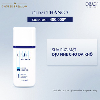 Sữa Rửa Mặt Dịu Nhẹ Cho Da Khô Obagi Nu-Derm Gentle Cleanser 60ml