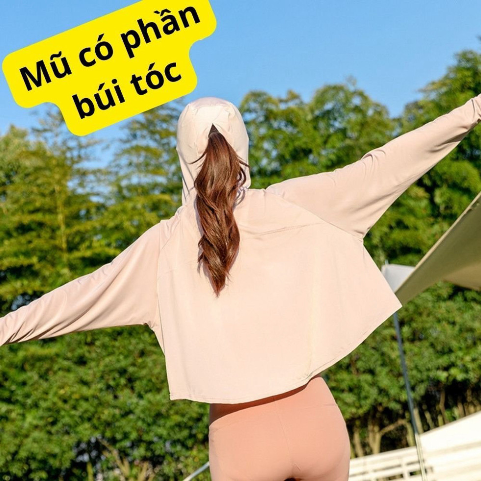 Áo chống nắng nữ chống tia cực tím UPF50+ chống tia UV chất lụa nhẹ, thoáng mát free size đến 75kg | BigBuy360 - bigbuy360.vn