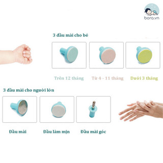 Máy mài móng, cắt móng tay điện đa năng cho bé (Tặng kèm pin, bảo hành 6 tháng)