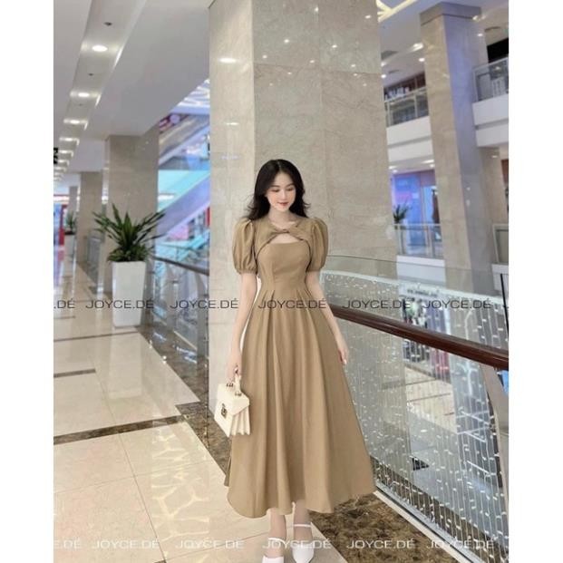 Váy Nữ, Váy Dạ Đen Cổ Đức Tay Phối Trắng Khuy Dọc Hàng 2 Lớp Phong Cách Tiểu Thư Siêu Xinh | BigBuy360 - bigbuy360.vn