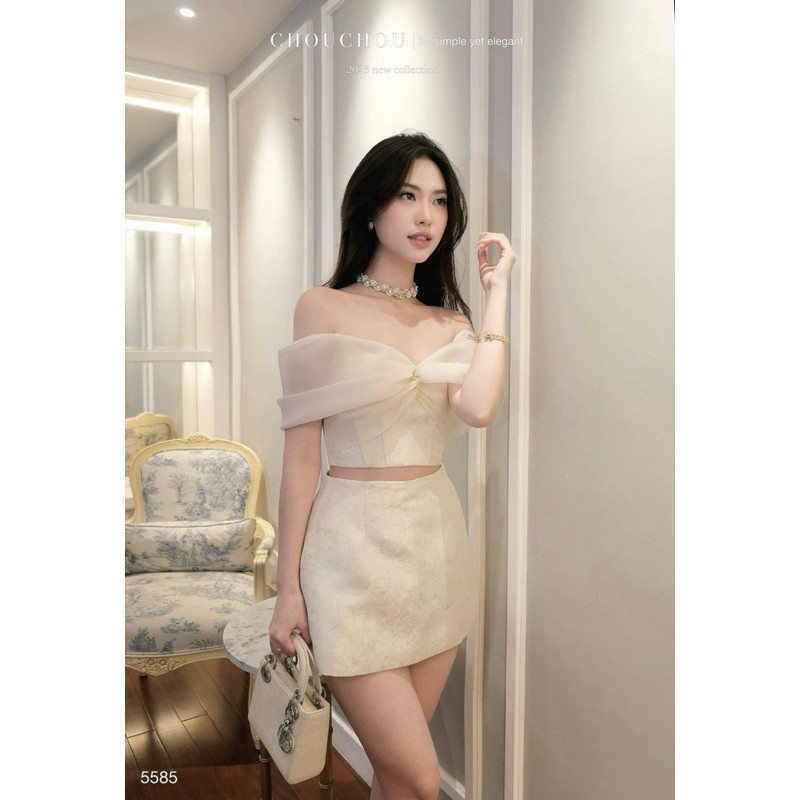 Váy Nữ, Váy Nhung Tay Bồng Phối Ren Nơ Ngực Phong Tiểu Thư Siêu Xinh | BigBuy360 - bigbuy360.vn