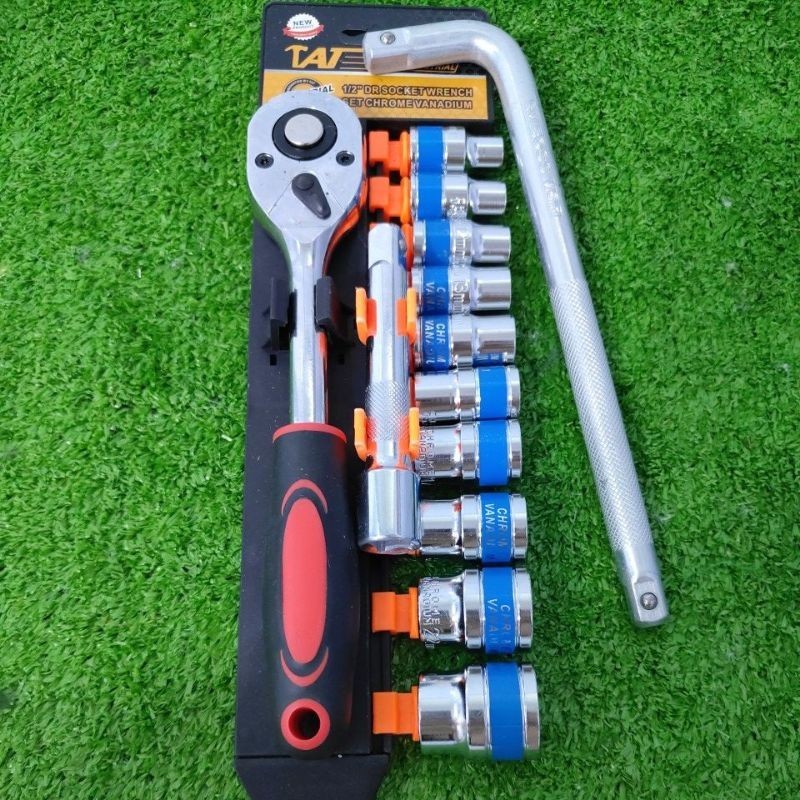  Bộ Siết Cần Tự Động Tuýp  8mm Đến 24mm 12 Chi Tiết 1 2 Màu Ngẫu Nhiên   Tặng Cần L  