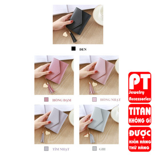 [ NSFT12P130 giảm 30k] Ví bóp cầm tay da nữ mini PTVI101