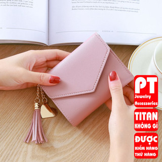 [ NSFT12P130 giảm 30k] Ví bóp cầm tay da nữ mini PTVI101