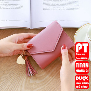 [ NSFT12P130 giảm 30k] Ví bóp cầm tay da nữ mini PTVI101