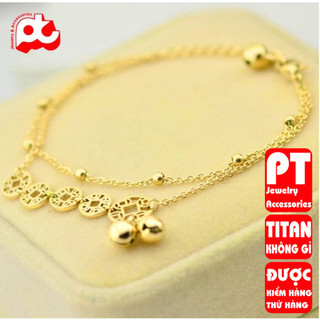 Lắc chân nữ titan cao cấp thời trang trangsucpt không đen giá rẻ PTLCNT63