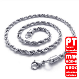 Dây chuyền nam dạng xoắn titan cao cấp sang trọng thép không gỉ buộc tàu trangsucpt PTDCNA08