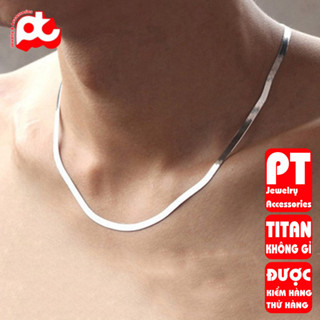 Dây chuyền nam titan cao cấp thép không gỉ dây mì dẹp trangsucpt 3mm PTDCNA43