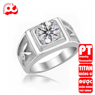Nhẫn nam inox cao cấp thời trang titan thép không gỉ PT Jewelry & Accessories chạm play boy PTNNA233