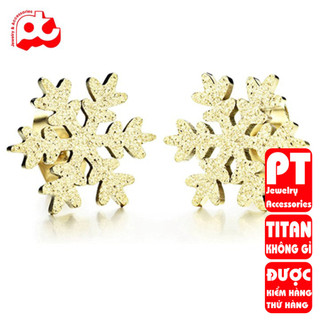 Bông tai nữ titan cao cấp thời trang trangsucpt không đen giá rẻ PTBTNT06
