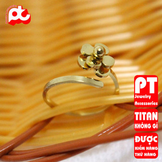 Nhẫn nữ titan cao cấp thời trang trangsucpt không đen giá rẻ trangsucpt PTNNT34