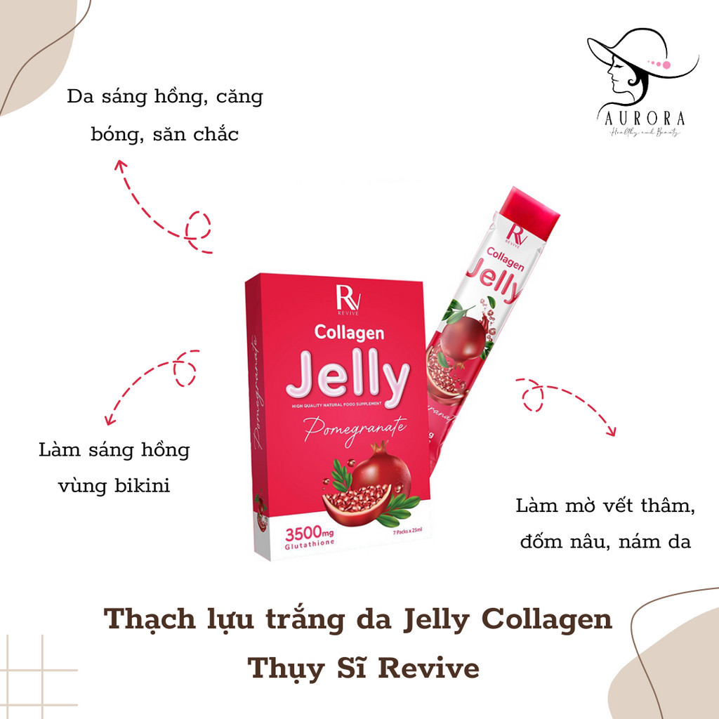 Thạch lựu trắng da Jelly Collagen Thụy Sĩ Revive