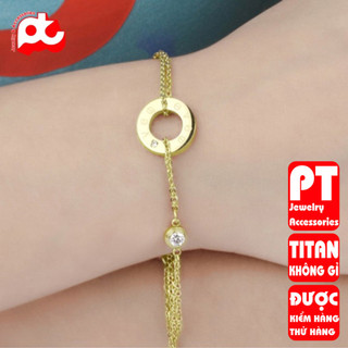 Lắc tay nữ titan cao cấp thời trang trangsucpt không đen giá rẻ PTLTNT02