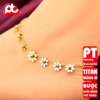Lắc chân nữ titan cao cấp thời trang trangsucpt không đen giá rẻ PTLCNT44