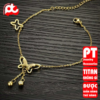 Lắc chân nữ titan cao cấp thời trang trangsucpt không đen giá rẻ PTLCNT40