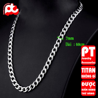 Dây chuyền nam titan cao cấp sang trọng inox thép không gỉ lặc trangsucpt 7mm PTDCNA01