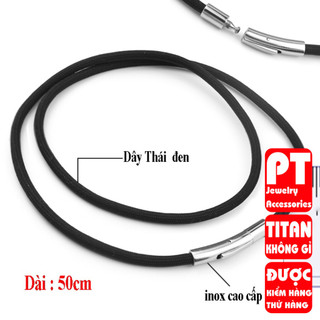 Dây chuyền bằng dây dù nam màu đen trangsucpt 3mm với thiết kế đơn giản PTDCNA37