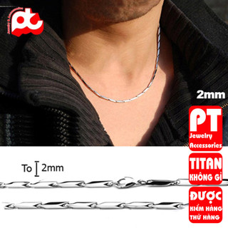 Dây chuyền nam titan cao cấp inox thép không gỉ hỏa tiển trơn PT Jewelry & Accessories PTDCNA12
