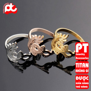 Nhẫn titan nữ freesize mặt nạ cách điệu cao cấp thép không gỉ titanium trangsucpt PTNNUT49