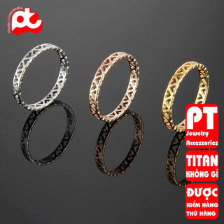 Nhẫn titan nữ trái tim cách điệu cao cấp thép không gỉ titanium trangsucpt