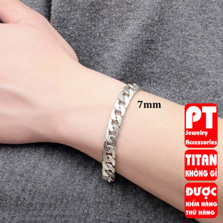 Lắc tay titan nam 7mm thép không gỉ không đen