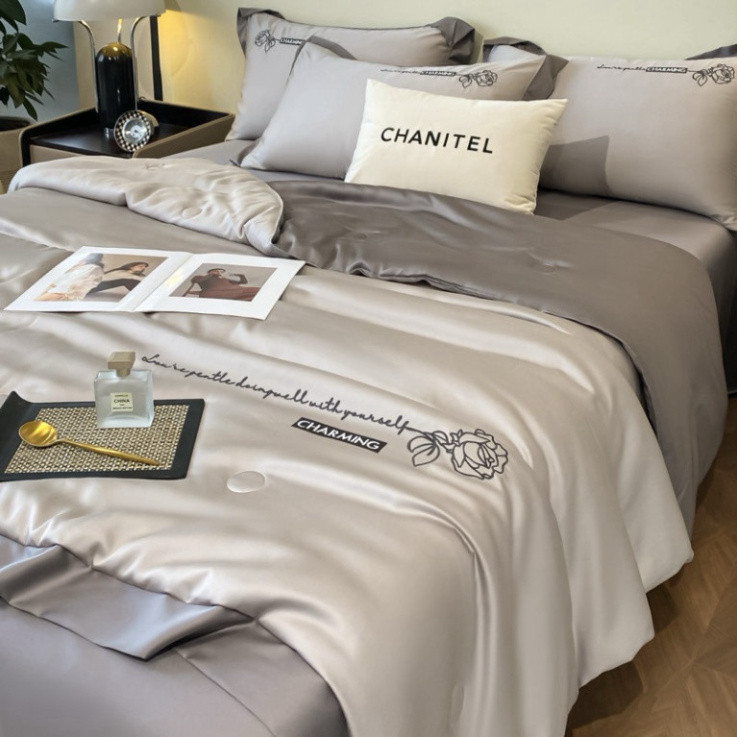 BELLA HO BELLA HO Bộ chăn ga gối phi lụa Romantic set chăn chần ( full màu )