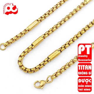 Dây chuyền inox nam cao cấp thời trang titan bọc khoanh chạm họa tiết chéo trangsucpt 4mm PTDCNA165