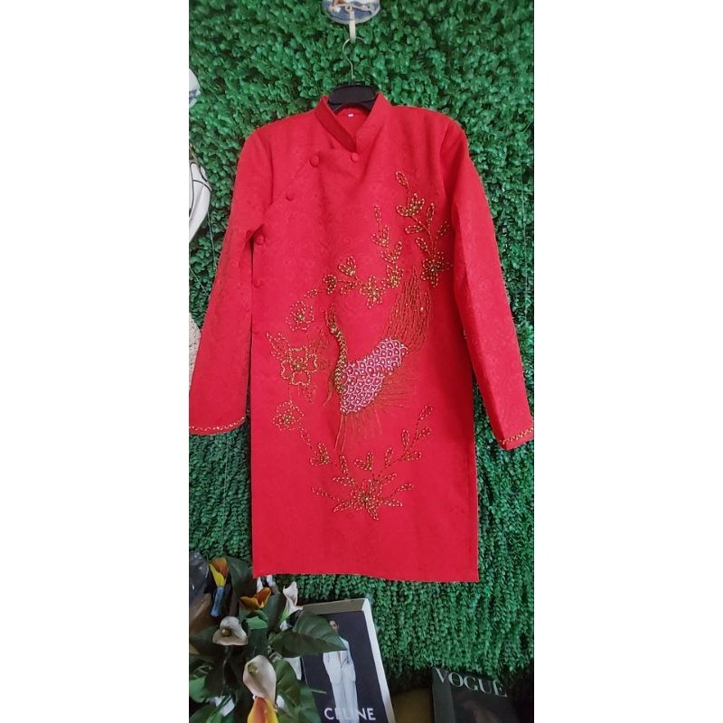 áo dài nam gấm đỏ size S. M nhỏ new