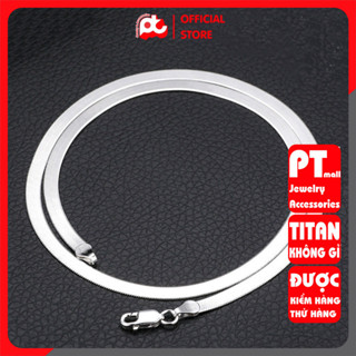 Dây chuyền nam titan cao cấp đẹp sang trọng thép không gỉ dây mì dẹp PT JEWELRY kích cỡ 3mm PTDCNA43